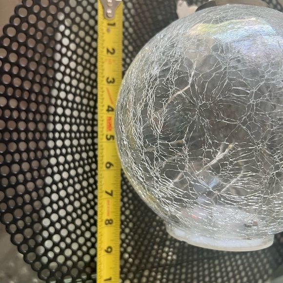 Crackle Glass LED Ornament – Elegant Hanging Lighted Globe about 6 1/2 inches - Picture 4 of 6